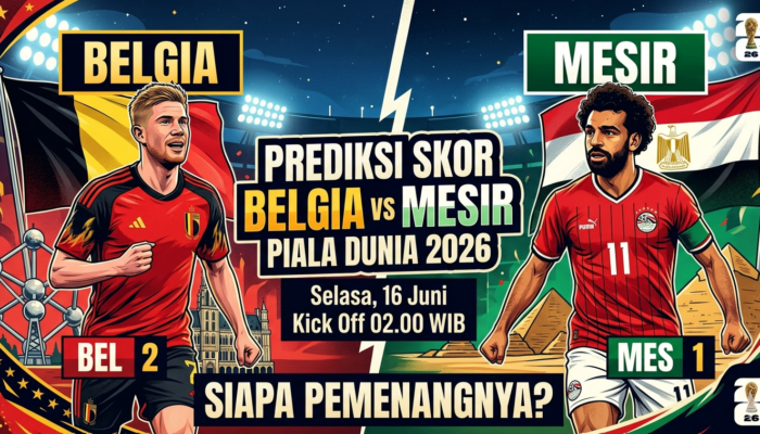 Prediksi Belgia vs Mesir di Piala Dunia 2026: The Red Devils Diunggulkan, The Pharaohs Punya Rekor Mentereng